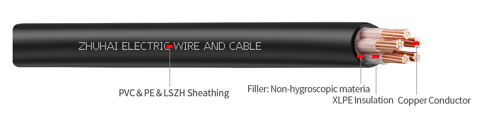 N2XY(U-1000 R2V RVFV) XLPE Insulated copper cable, low voltage,CU/XLPE/PVC
