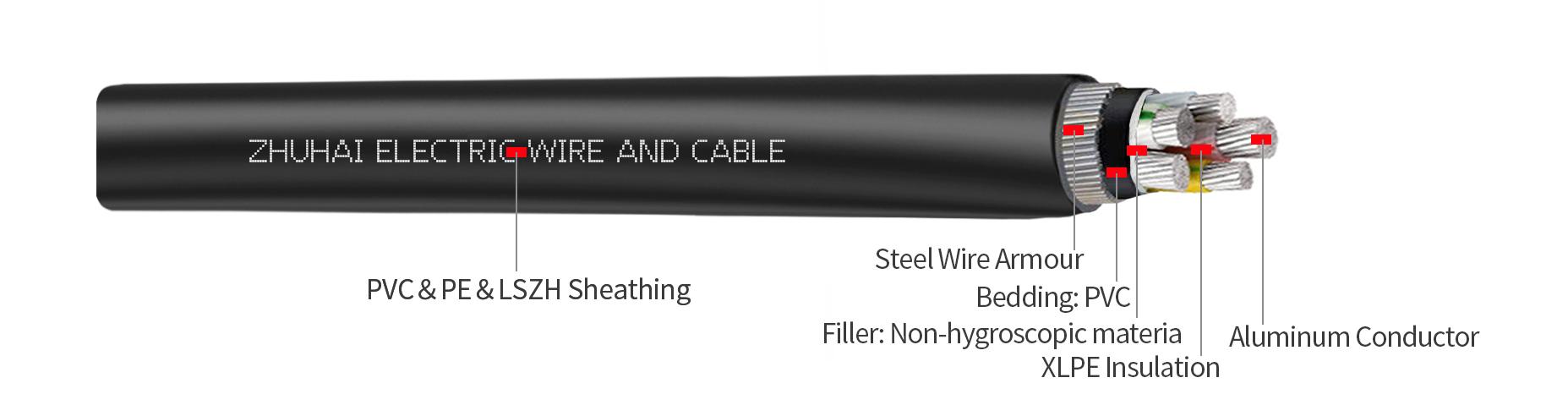 Low Voltage SWA Aluminum Cable,AL/XLPE/SWA/PVC