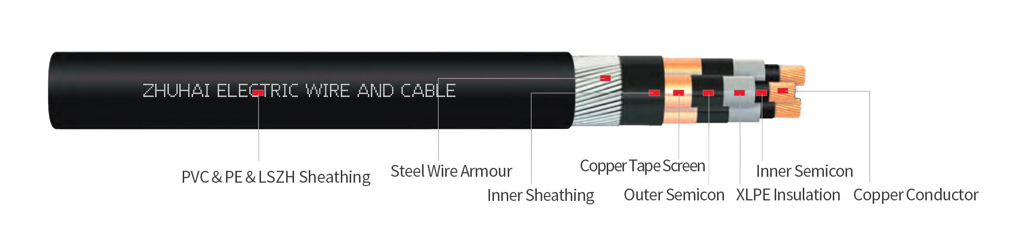 N2XSERY Three Core Medium Voltage Power Cable