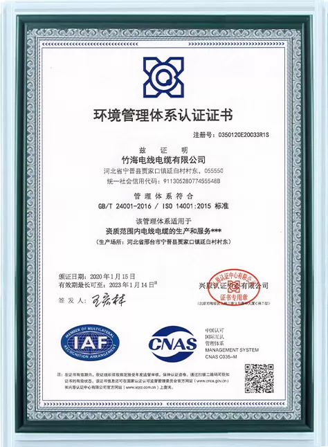 Environmental Management System Certificate