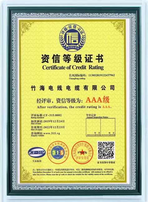 Credit Rating Certificate